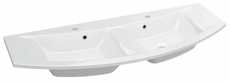 Lavabo integrale rettangolare Neo Moon L 131 cm in resina bianco