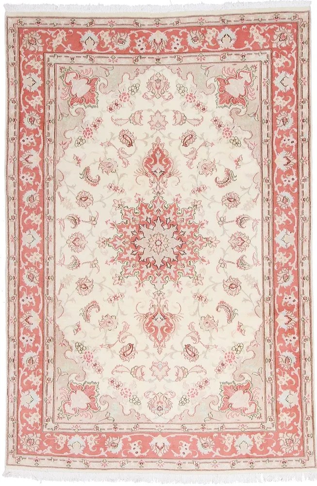 Tabriz Tappeto 190 x 290 Rosa (Iran) Annodato A Mano