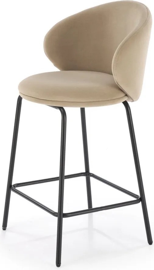 Sgabello da bar H121 in beige/nero