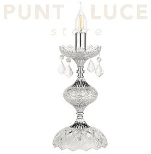 Dallas lumetto cromo  e cristallo 1 luce attacco e14 h.34cm
