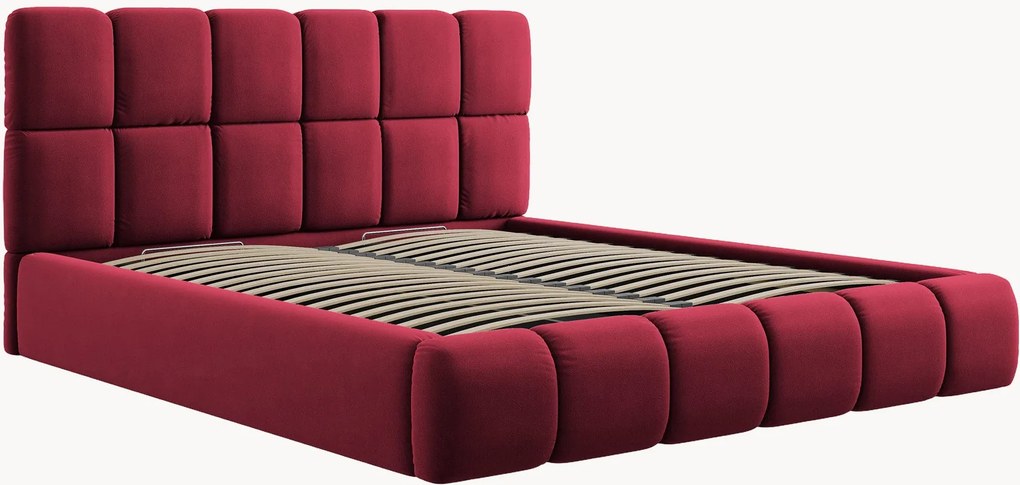 Letto imbottito effetto velluto con contenitore Tropea