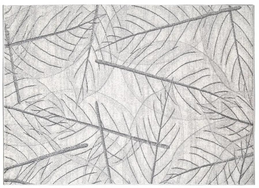 Tappeto moderno color crema chiaro con motivo a foglie Larghezza: 120 cm | Lunghezza: 170 cm