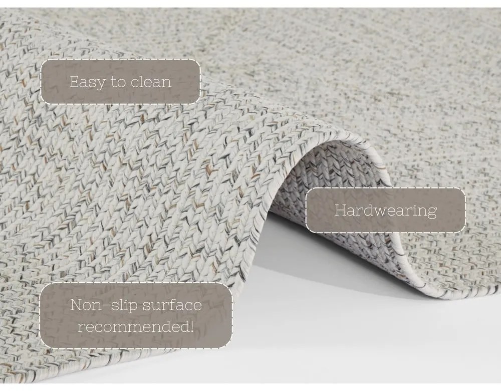 Tappeto rotondo bianco/beige per esterni ø 150 cm - NORTHRUGS