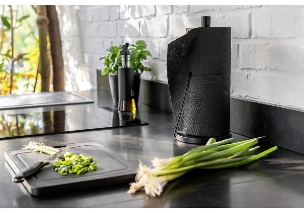 Supporto in metallo nero per rotoli da cucina Black Outdoor Kitchen Clayton - Wenko