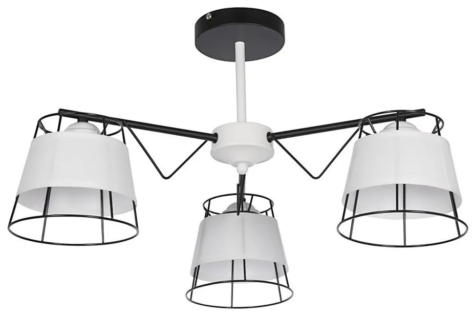 Lampadario a sospensione con supporto rigido 3xE27/60W/230V bianco