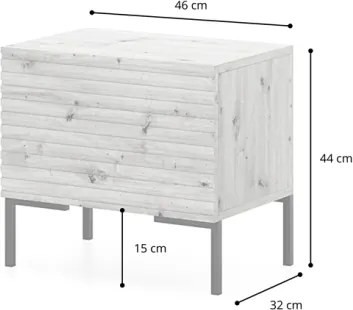 Comodino Cannettato 46 Cm 1 Anta Tortora Piedini Oro Zenith