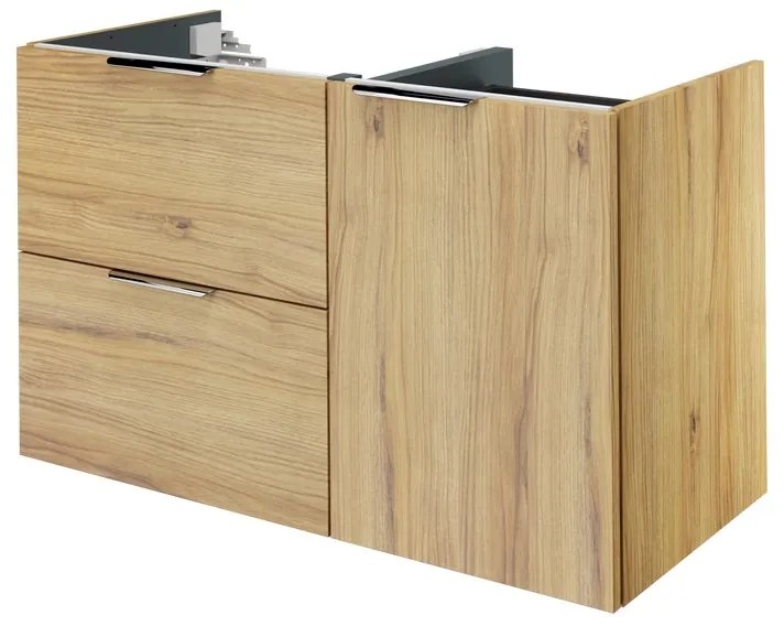 Mobile da bagno sotto lavabo SENSEA Neo quercia di campagna L 105 x H 64 x P 48 cm 2 cassetti 1 anta, lavabo non incluso