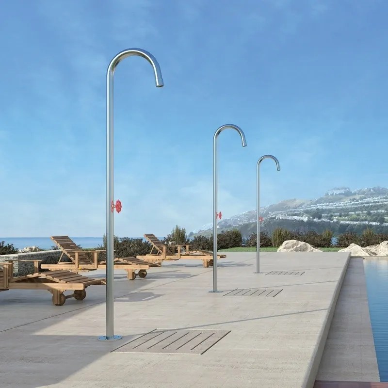 Kamalu - Colonna doccia da esterno design curvo in acciaio inox | KP-Y300S