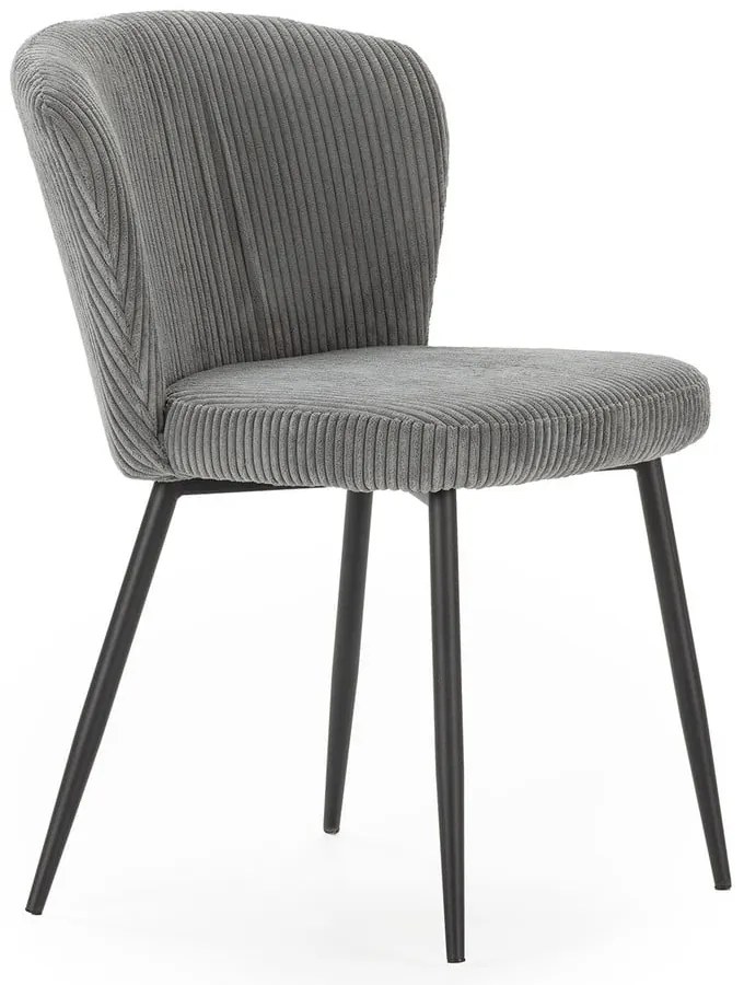Set di 4 sedie da pranzo in velluto a coste grigio Megan - Marckeric