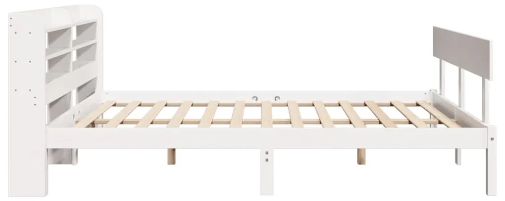 Letto senza materasso bianco 150x200 cm legno massello di pino