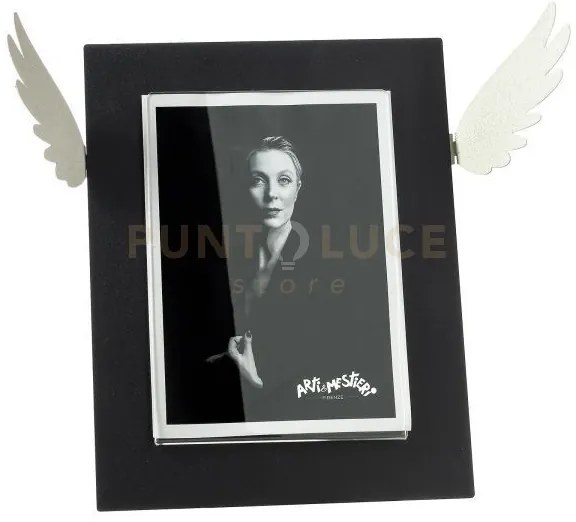 Portafoto di design icaro grande nero ,avorio in ferro e polimetilm...