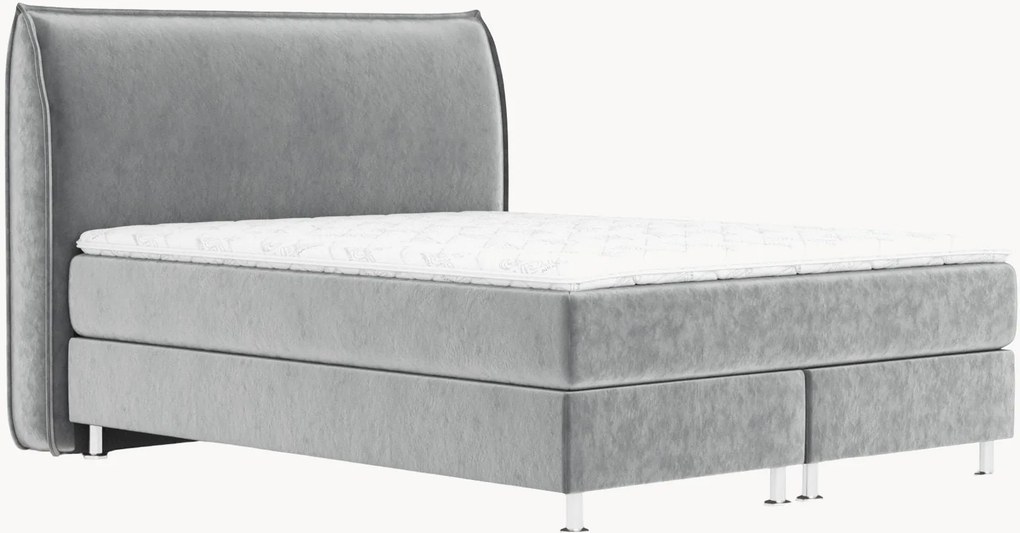 Letto boxspring in velluto fatto a mano Chermin, H4