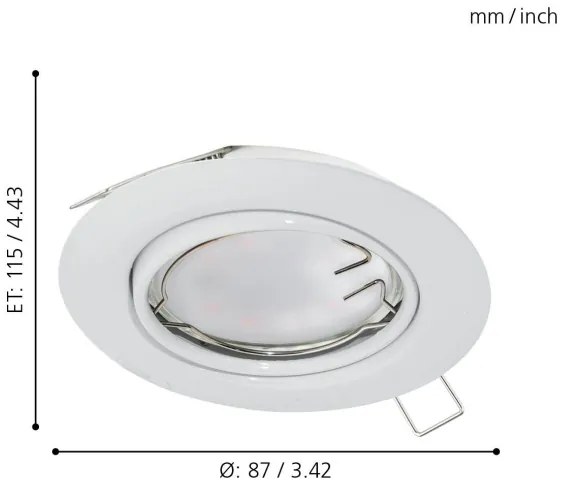 Eglo 94406 - Set da 3 faretti LED da incasso PENETO 3xGU10-LED/5W/230V