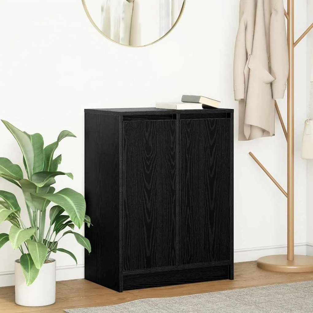 Credenza Rovere Nero 57x34x76 Cm İn Legno Multistrato /