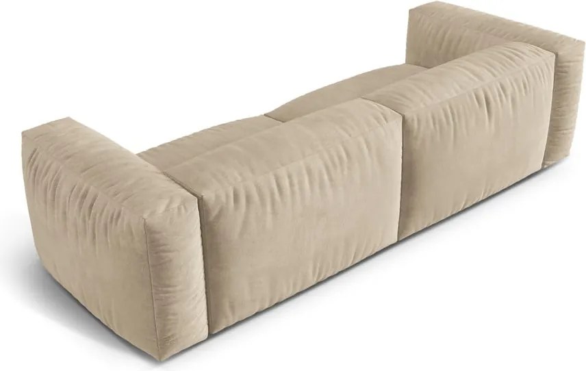 Divano componibile beige con rivestimento in velluto 240 cm Martina – Micadoni