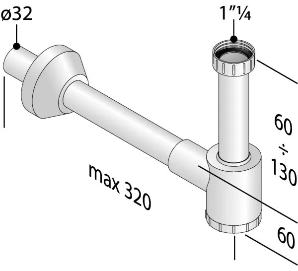 Bruckner - Vasca di raccolta CRONO DN32 bianco