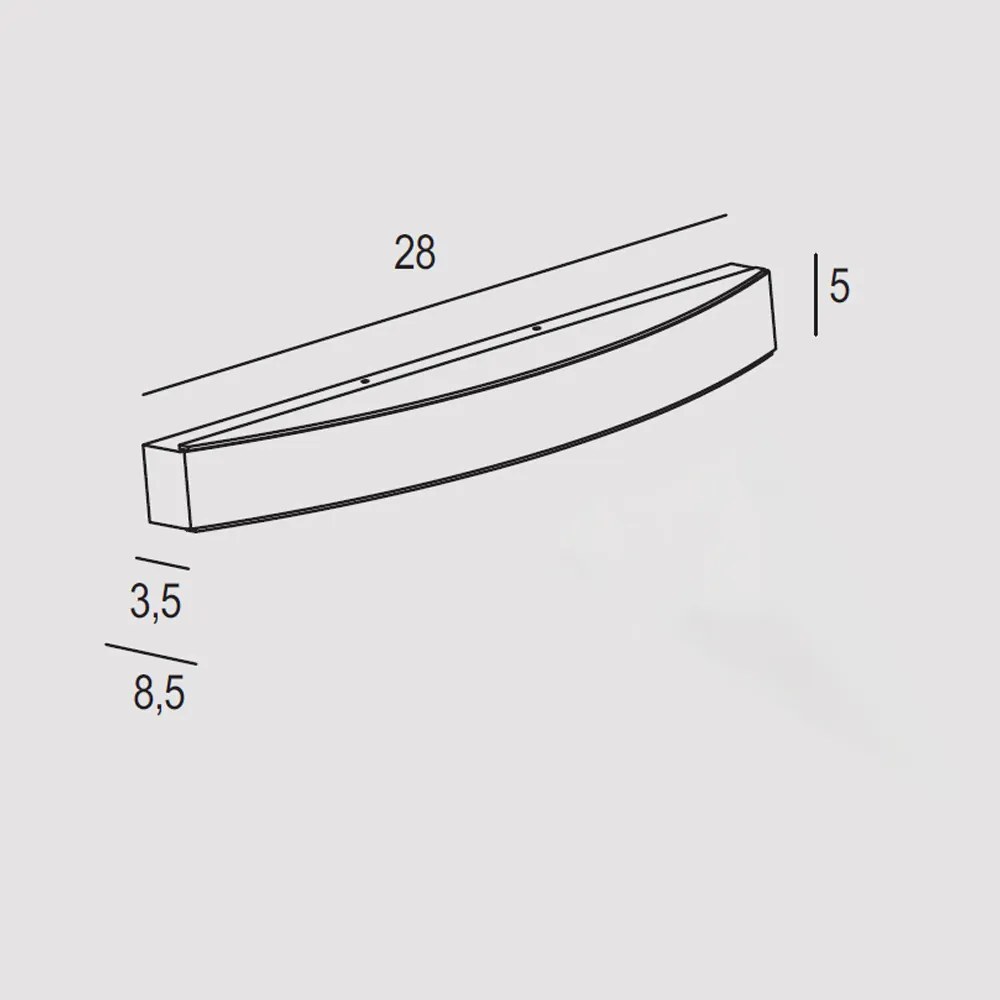 Applique Contemporanea Band Metallo Nero Led 16W