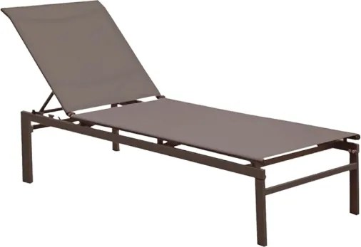 Lettino Prendisole In Acciaio 60x189x34 Cm Reclinabile Spring Taupe