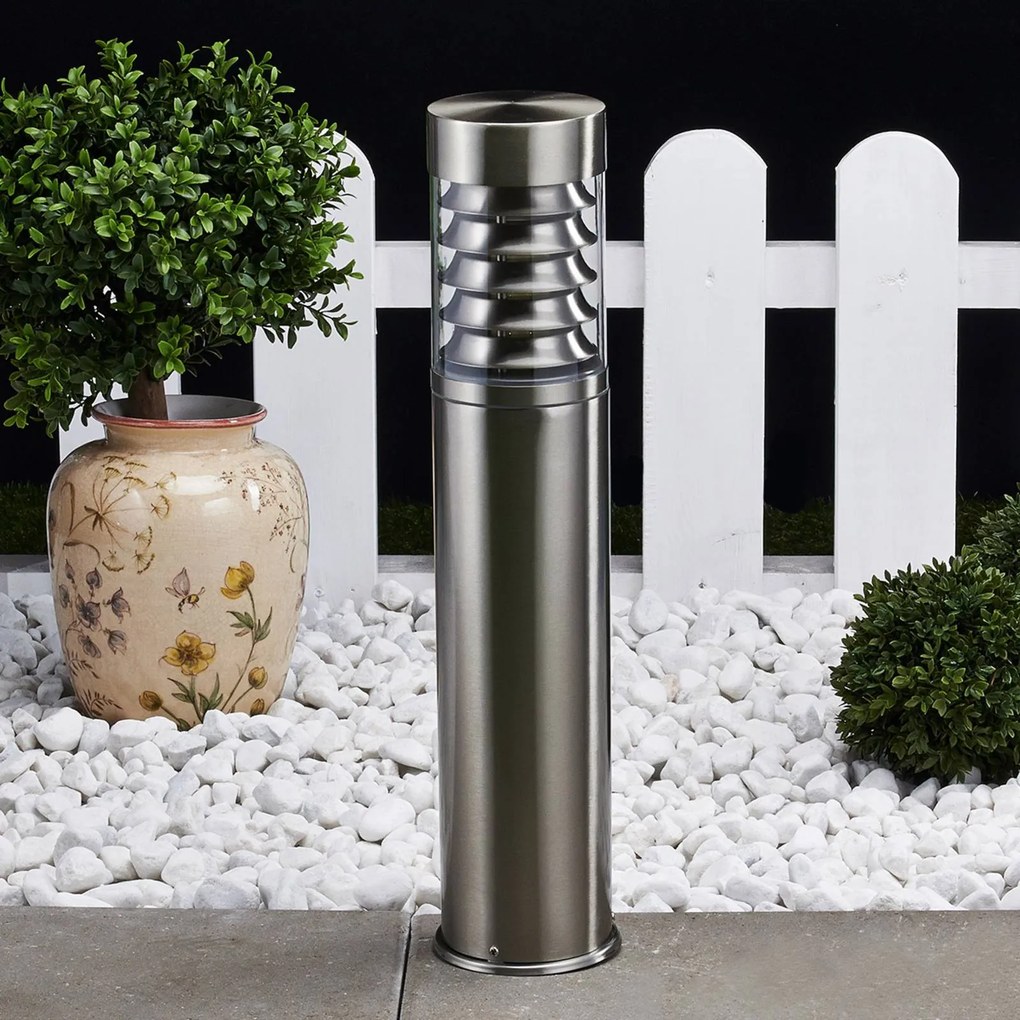 Lindby lampioncino Enja, 50 cm, acciaio inox, IP44, E27