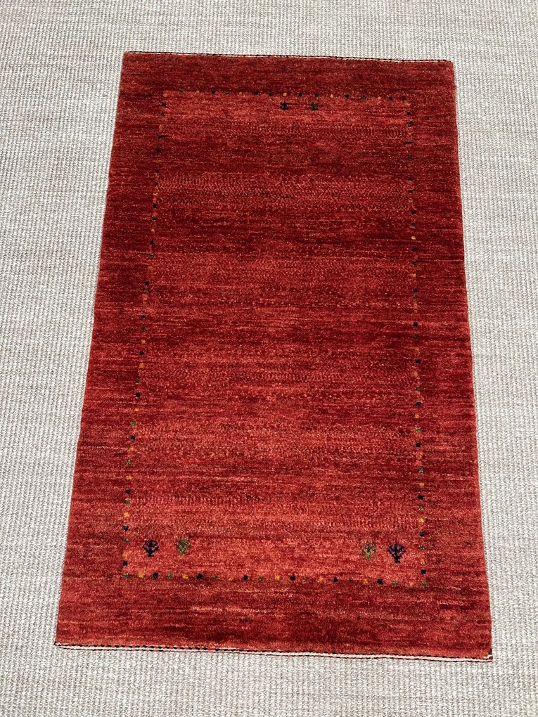 Loribaft Tappeto 100 x 60 Rosso (Iran) Annodato A Mano