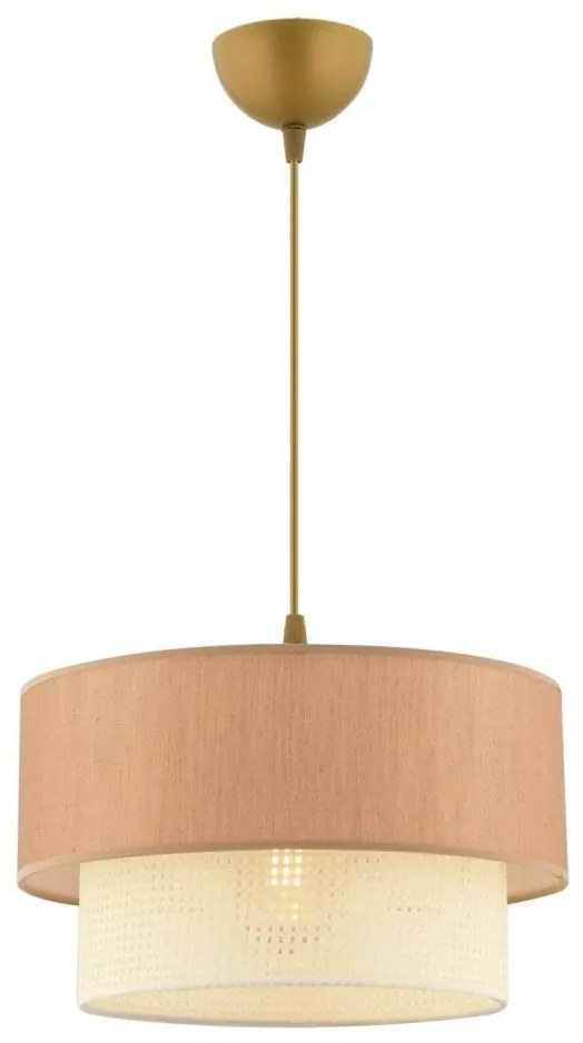 Lampadario a sospensione su cavo ECHO 1xE27/60W/230V marrone/crema