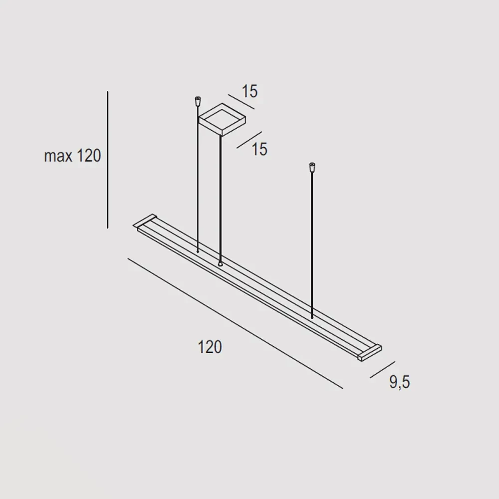 Sospensione Contemporanea Line Alluminio Bianco Led 47W