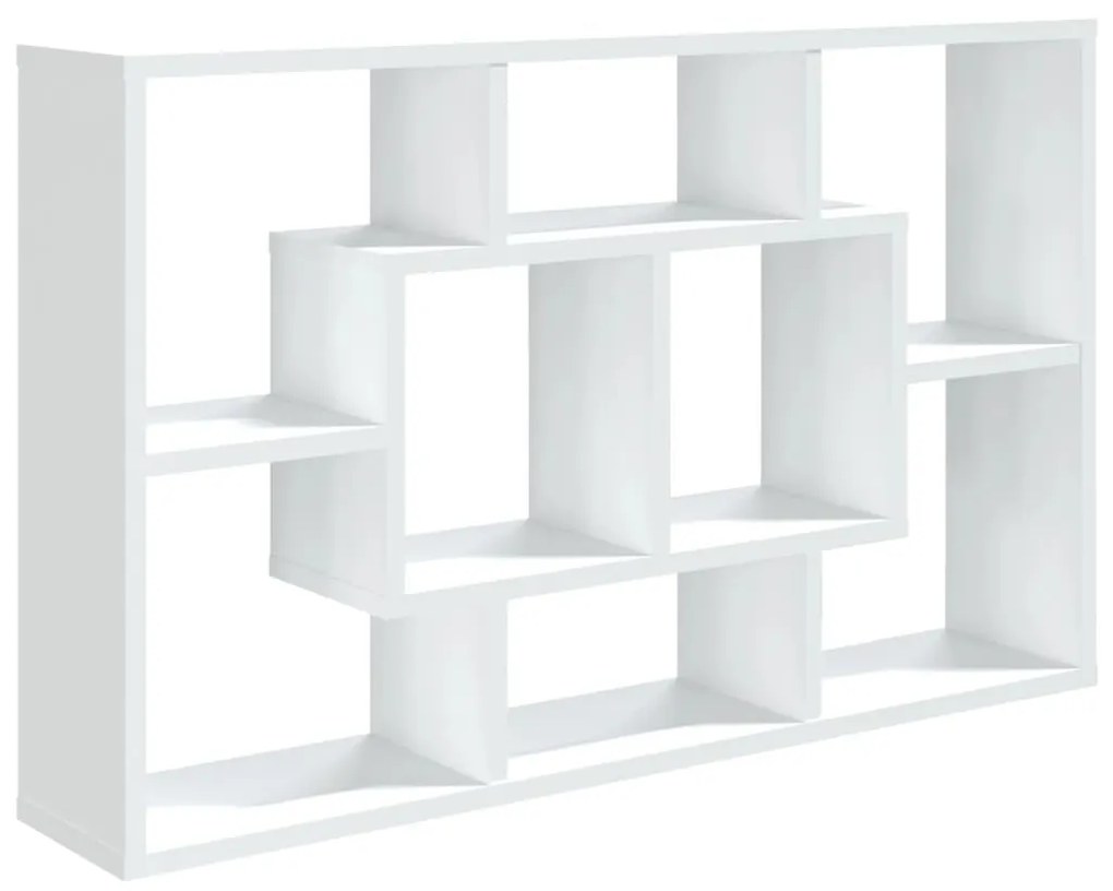 Scaffale a parete bianco 85x16x52,5 cm in legno multistrato