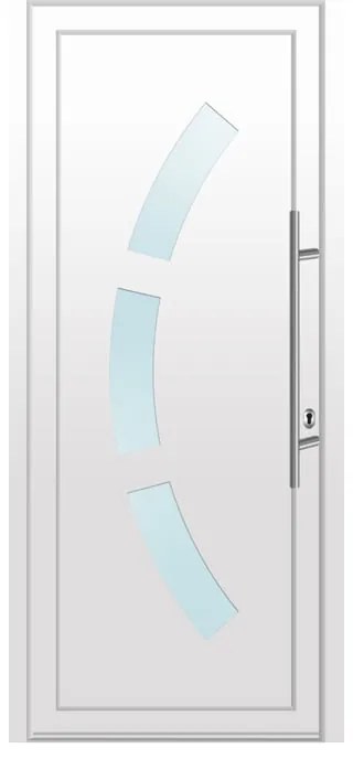 Portoncino d'ingresso 10007 L 80 x H 210 cm in PVC bianco, apertura spingere a sinistra