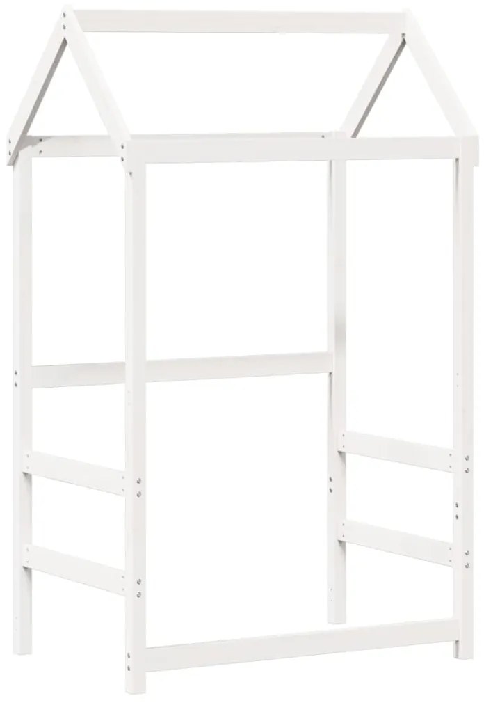 Dormeuse con tetto 80x200 cm bianco in legno massello di pino