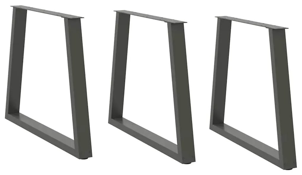 Gambe Tavolo Pranzo A V 3 Pz Antracite 70x(72-73,3)cm Acciaio /