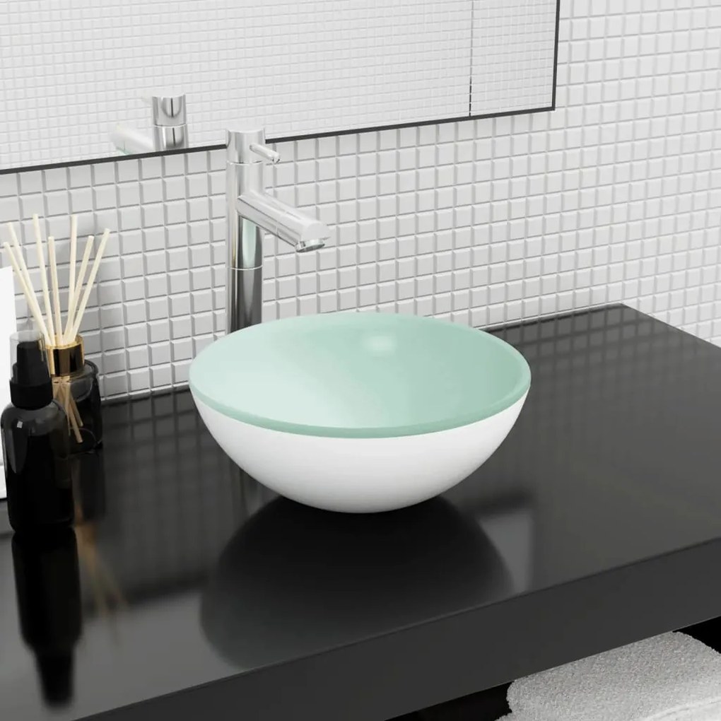 Lavandino İn Vetro Temperato 30x12 Cm Bianco /