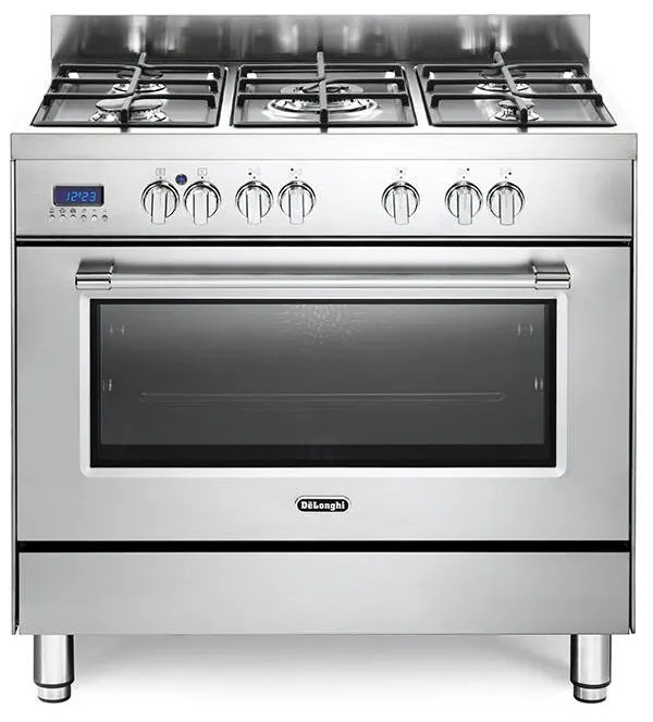 Cucina a gas con forno DE'LONGHI PRO 96 MX ED inox L 90 x P 60 cm