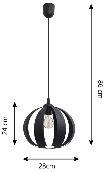 Lampadario a sospensione con filo NEWTON 1xE27/15W/230V nero