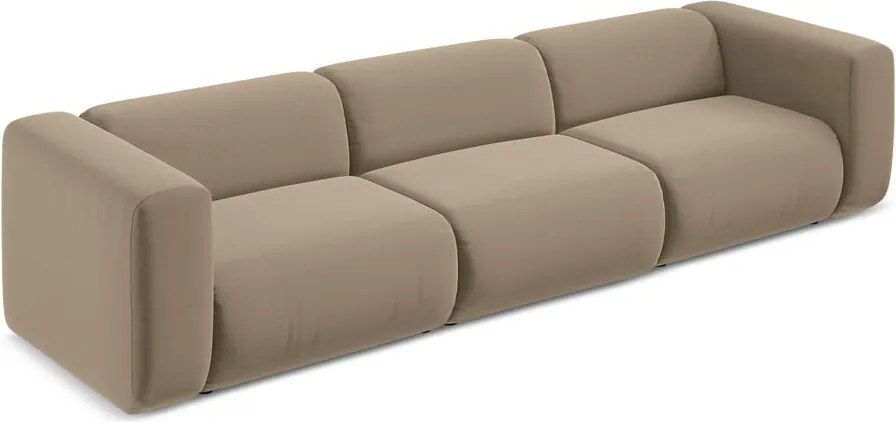 Divano beige con rivestimento in velluto 319 cm Ekahi – Makamii