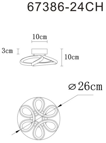 Globo 67386-24CH - Lampada LED da soffitto MELISAND 24W/230V Ø 26 cm oro