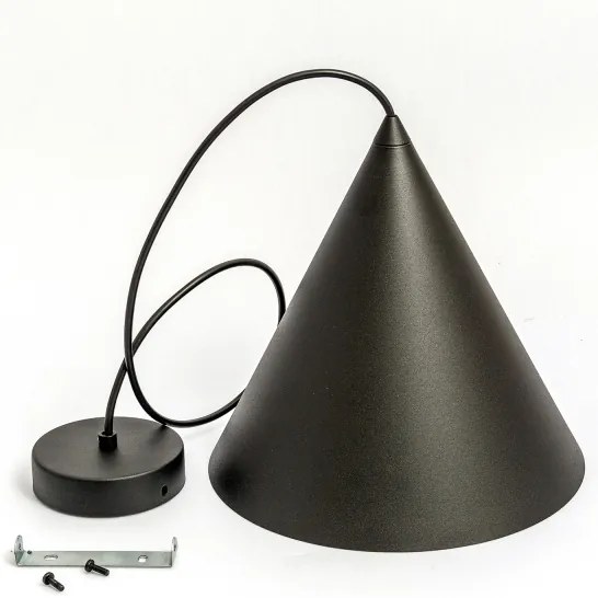 Lampada a sospensione su cavo ETNA II 1xE27/15W/230V Ø 25 cm nera