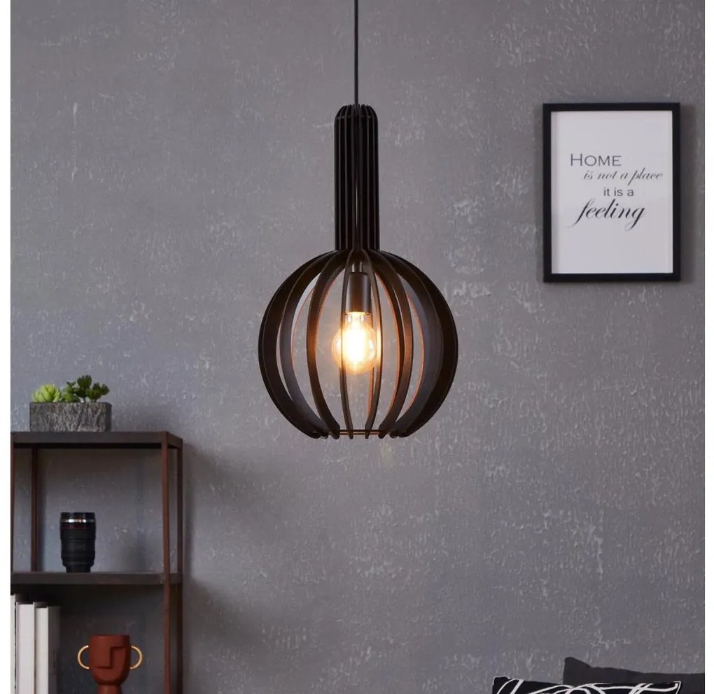 Eglo 900153 - Lampadario a sospensione con filo VELASCO 1xE27/40W/230V diametro 31 cm nero