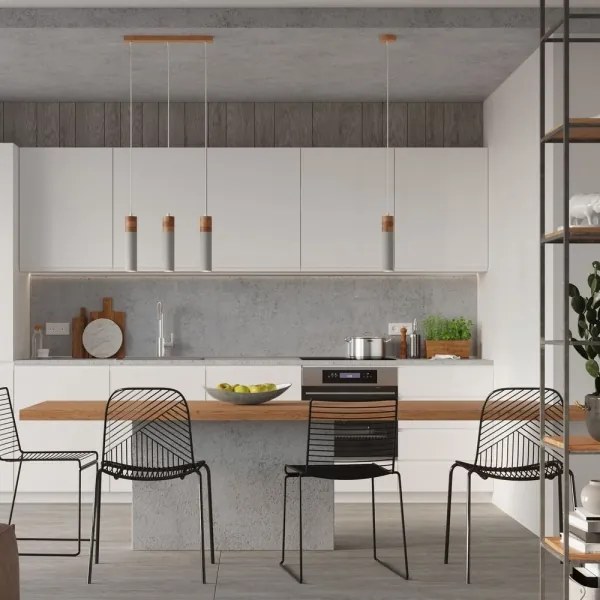 Sollux SL.0967 - Lampadario a sospensione con filo ZANE 3xGU10/40W/230V calcestruzzo/legno