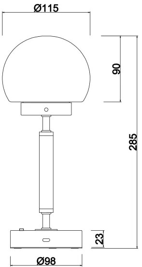 Globo 21033A-LED Lampada da tavolo ricaricabile HAKU LED/2,5W/5V 2700/4000/6500K antracite