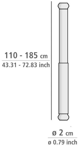 WENKO 19209100 - Barra doccia 18,5 x 2 cm bianca