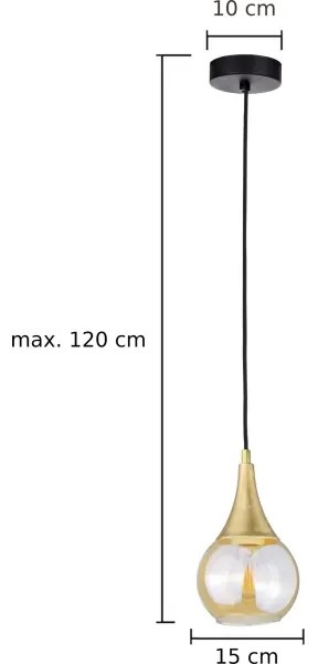Lampadario a sospensione con filo LACRIMA HONEY 1xE27/60W/230V