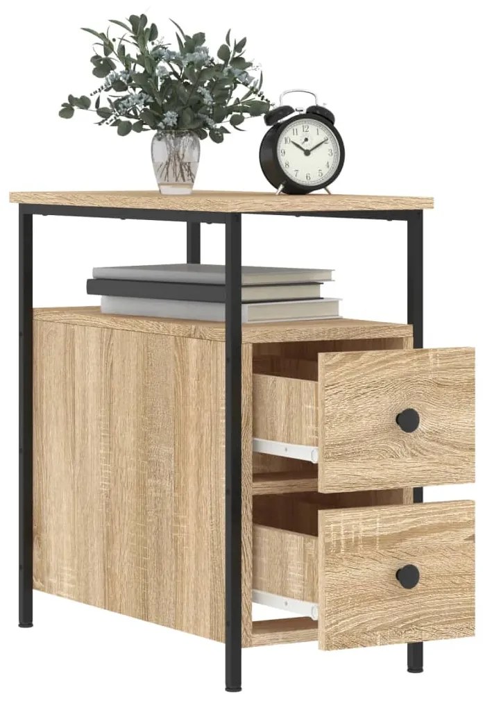 Comodini 2 pz rovere sonoma 30x60x60 cm in legno multistrato