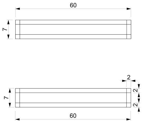 Porta asciugamani da parete 7x60 cm bianco