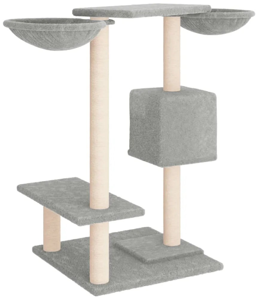 Albero per gatti con tiragraffi grigio chiaro 82 cm