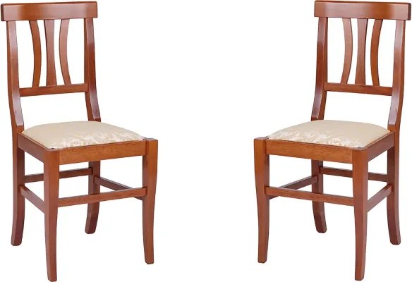 Sedia in legno con seduta imbottita LAURA Ciliegio SET 2 PZ