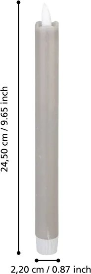Eglo 422222 - SET 2x LED Candele ANDRAFIABE LED/1xAAA 24,5 cm grigio
