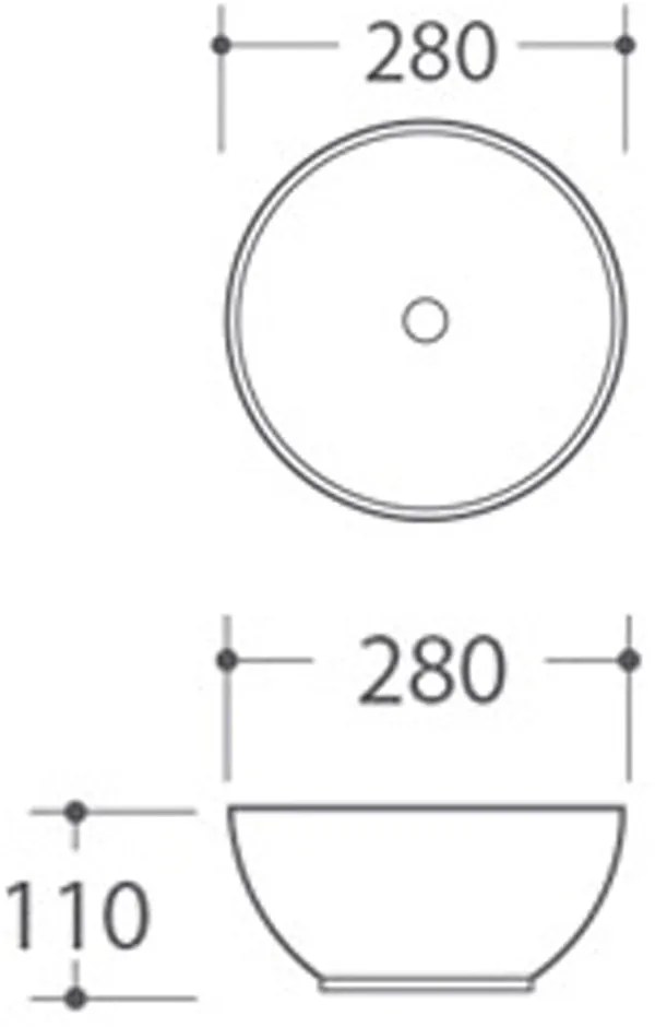 Lavabo rotondo bianco in ceramica ø 28 cm Aster – Sapho