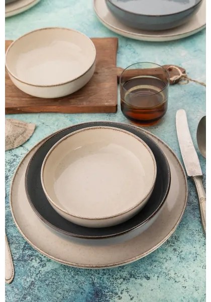 Set da tavola 16 pezzi beige/blu/porcellana