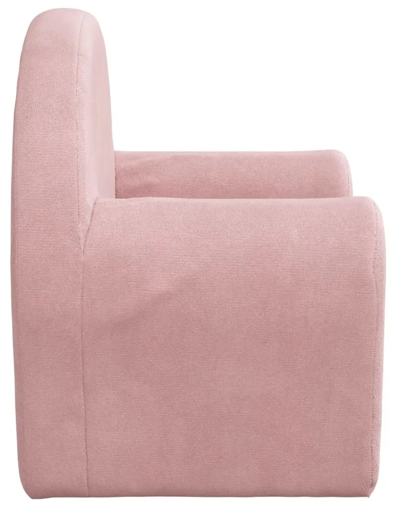 Divano per bambini rosa in morbido peluche