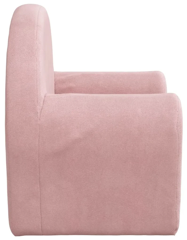 Divano per bambini rosa in morbido peluche